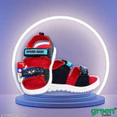 Red/Multicolor Green Comfort KidS Sandals with Spiderman design, adjustable Velcro fastening for boys aged 2 to 5 years